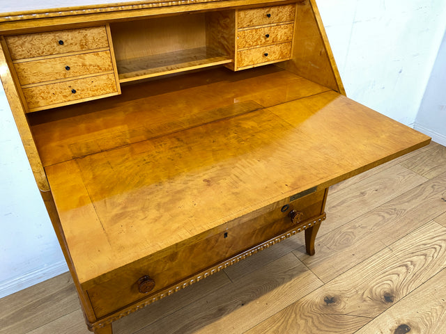 Sehr schöner handverzierter skandinavisches Mid-Century Sekretär aus vollem Holz I Schreibschrank Schreibkommode Schreibtisch Kommode Schubladenkommode Wäschekommode 60er I