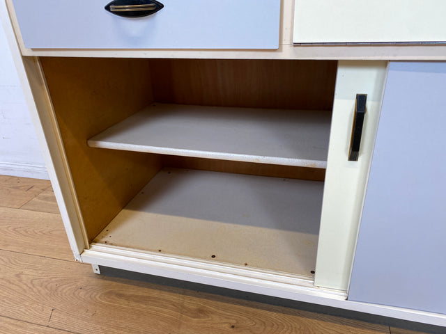 Kultige Space Age Küchenanrichte in Originalfarben mit Schiebetüren und Brot Fach I Küchenbüfett Büfett Küche Küchenzeile Buffet Anrichte Retro Vintage 60er 70er I