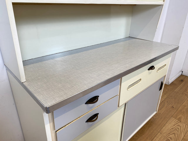 Kultige Space Age Küchenanrichte in Originalfarben mit Schiebetüren und Brot Fach I Küchenbüfett Büfett Küche Küchenzeile Buffet Anrichte Retro Vintage 60er 70er I