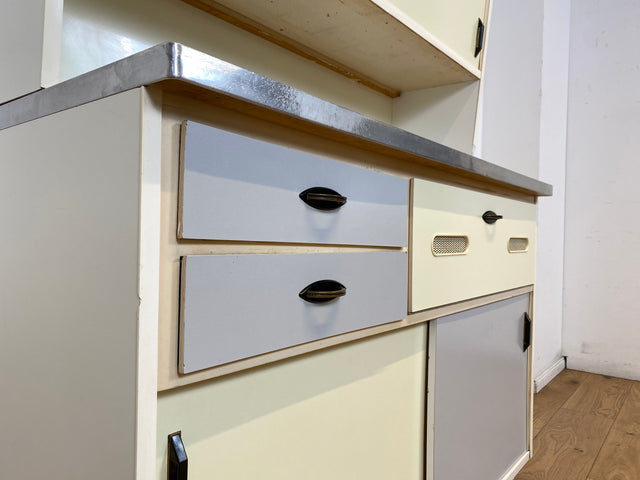 Kultige Space Age Küchenanrichte in Originalfarben mit Schiebetüren und Brot Fach I Küchenbüfett Büfett Küche Küchenzeile Buffet Anrichte Retro Vintage 60er 70er I