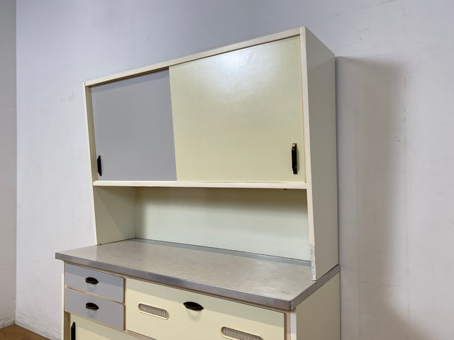 Kultige Space Age Küchenanrichte in Originalfarben mit Schiebetüren und Brot Fach I Küchenbüfett Büfett Küche Küchenzeile Buffet Anrichte Retro Vintage 60er 70er I