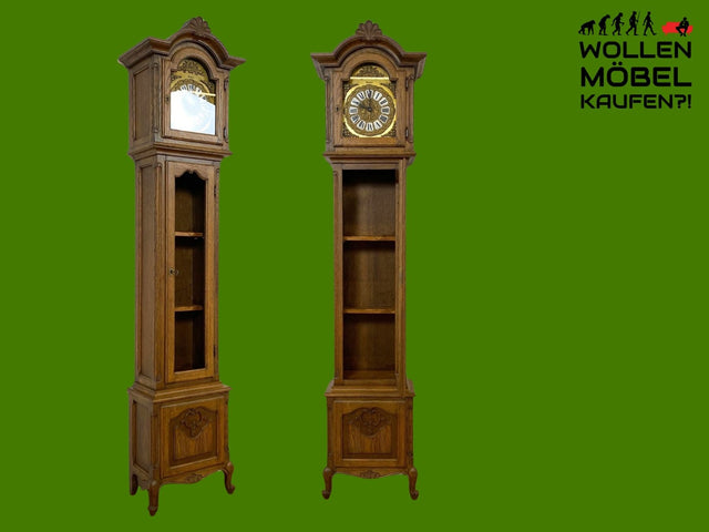 Wunderschöne handverzierte jedoch defekte Standuhr im antikem Stil umgebaut zu einem Bücherschrank mit tollem Ziffernblatt I Regal Bücherregal Küchenregal Säule Vintage I
