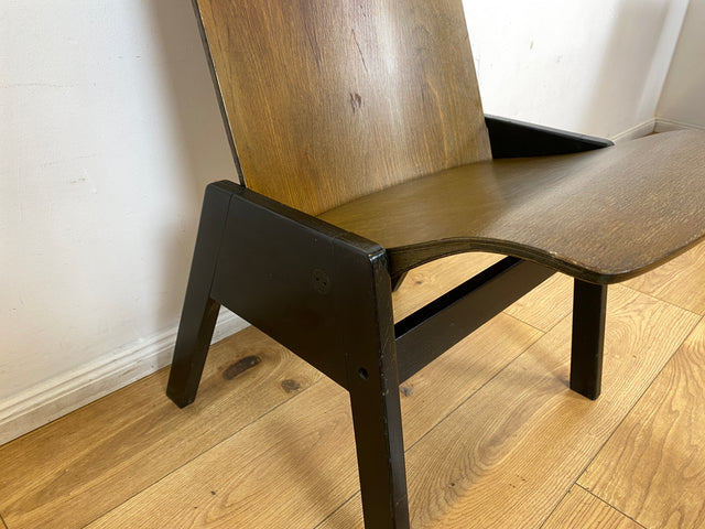 WMK I 1/5 Stilvoller & seltener stapelbarer Mid-Century Klappstuhl in Eichenholz