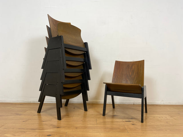 WMK I 1/5 Stilvoller & seltener stapelbarer Mid-Century Klappstuhl in Eichenholz