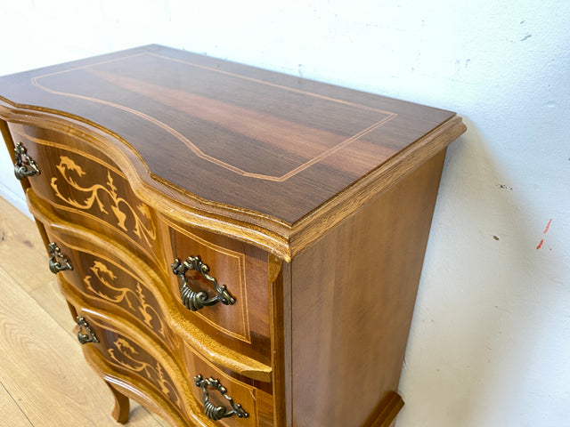 Eleganter und hochwertige handverzierte Stilmöbel Kommode mit Schubladen und feinen Intarsien I Schubladenkommode Wäschekommode Schrank Konsole Garderobe Flurkommode Vintage I