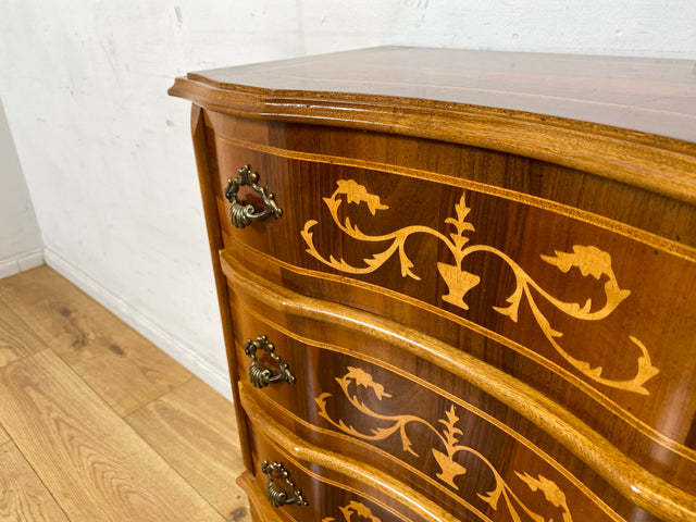 Eleganter und hochwertige handverzierte Stilmöbel Kommode mit Schubladen und feinen Intarsien I Schubladenkommode Wäschekommode Schrank Konsole Garderobe Flurkommode Vintage I