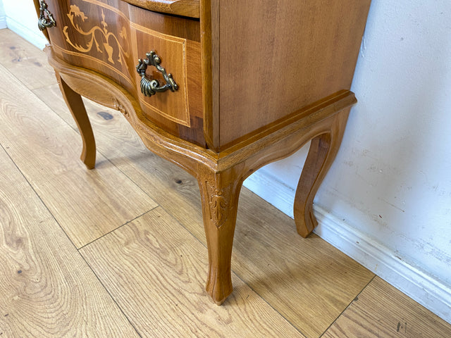 Eleganter und hochwertige handverzierte Stilmöbel Kommode mit Schubladen und feinen Intarsien I Schubladenkommode Wäschekommode Schrank Konsole Garderobe Flurkommode Vintage I