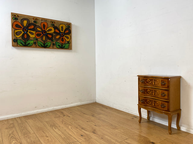 Eleganter und hochwertige handverzierte Stilmöbel Kommode mit Schubladen und feinen Intarsien I Schubladenkommode Wäschekommode Schrank Konsole Garderobe Flurkommode Vintage I