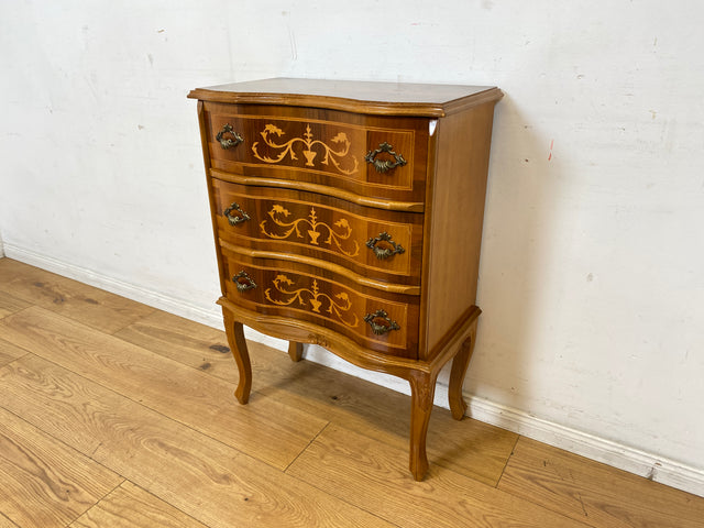 Eleganter und hochwertige handverzierte Stilmöbel Kommode mit Schubladen und feinen Intarsien I Schubladenkommode Wäschekommode Schrank Konsole Garderobe Flurkommode Vintage I