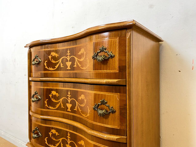 Eleganter und hochwertige handverzierte Stilmöbel Kommode mit Schubladen und feinen Intarsien I Schubladenkommode Wäschekommode Schrank Konsole Garderobe Flurkommode Vintage I