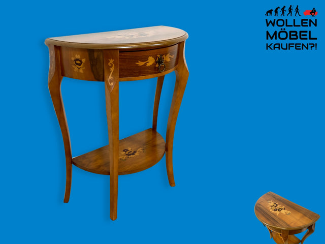 Vornehmer und sehr gut erhaltener Stilmöbel Konsolentisch mit Schublade und feinen Intarsien I Konsole Beistelltisch Ablage Kommode Garderobe Flurgarderobe Barock Vintage I