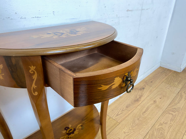 Vornehmer und sehr gut erhaltener Stilmöbel Konsolentisch mit Schublade und feinen Intarsien I Konsole Beistelltisch Ablage Kommode Garderobe Flurgarderobe Barock Vintage I