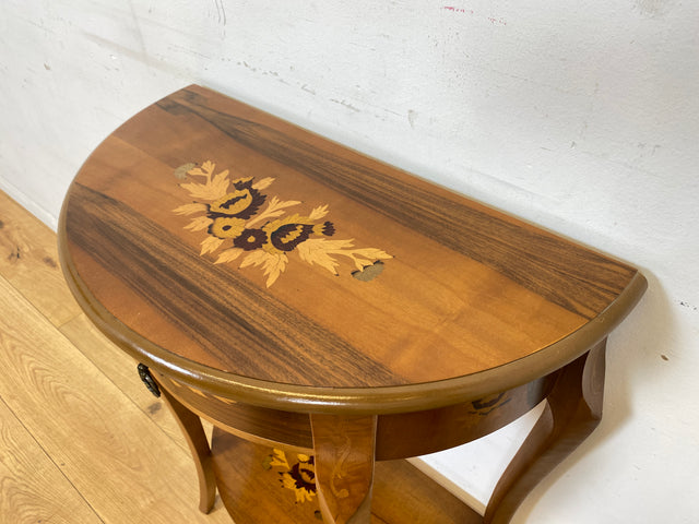 Vornehmer und sehr gut erhaltener Stilmöbel Konsolentisch mit Schublade und feinen Intarsien I Konsole Beistelltisch Ablage Kommode Garderobe Flurgarderobe Barock Vintage I