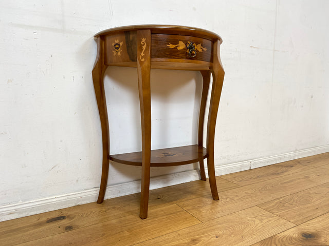 Vornehmer und sehr gut erhaltener Stilmöbel Konsolentisch mit Schublade und feinen Intarsien I Konsole Beistelltisch Ablage Kommode Garderobe Flurgarderobe Barock Vintage I