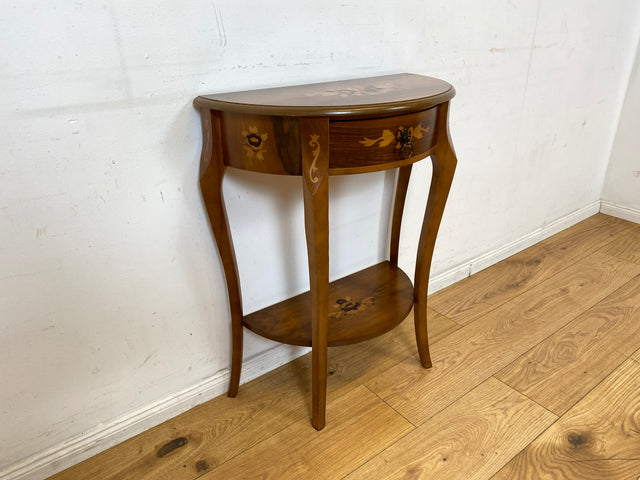 Vornehmer und sehr gut erhaltener Stilmöbel Konsolentisch mit Schublade und feinen Intarsien I Konsole Beistelltisch Ablage Kommode Garderobe Flurgarderobe Barock Vintage I