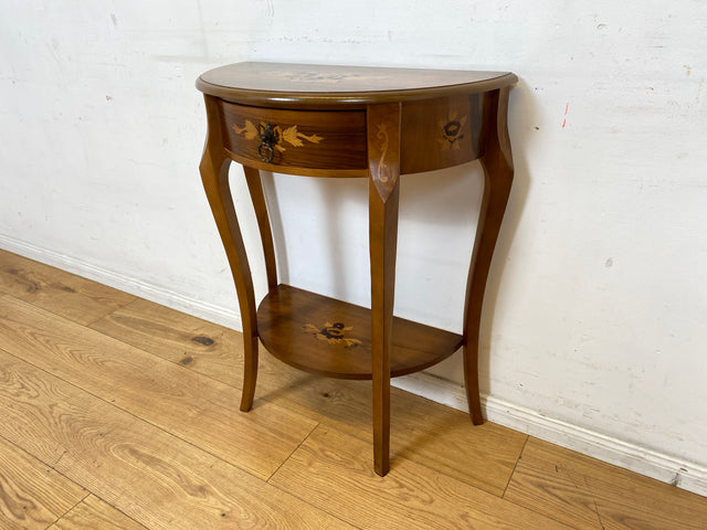 Vornehmer und sehr gut erhaltener Stilmöbel Konsolentisch mit Schublade und feinen Intarsien I Konsole Beistelltisch Ablage Kommode Garderobe Flurgarderobe Barock Vintage I