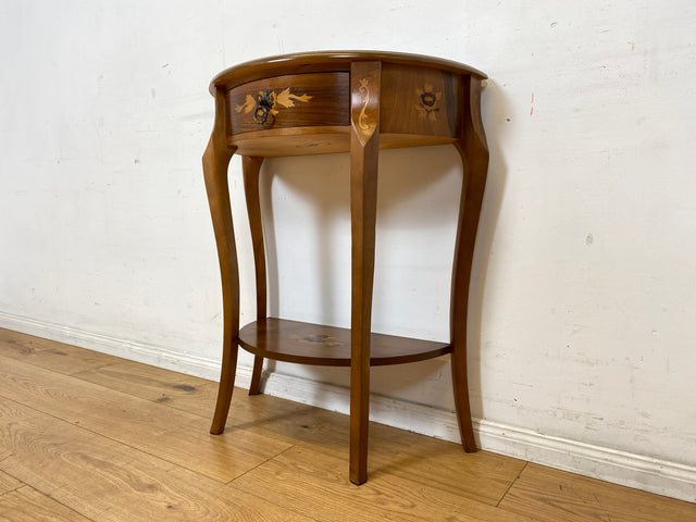 Vornehmer und sehr gut erhaltener Stilmöbel Konsolentisch mit Schublade und feinen Intarsien I Konsole Beistelltisch Ablage Kommode Garderobe Flurgarderobe Barock Vintage I