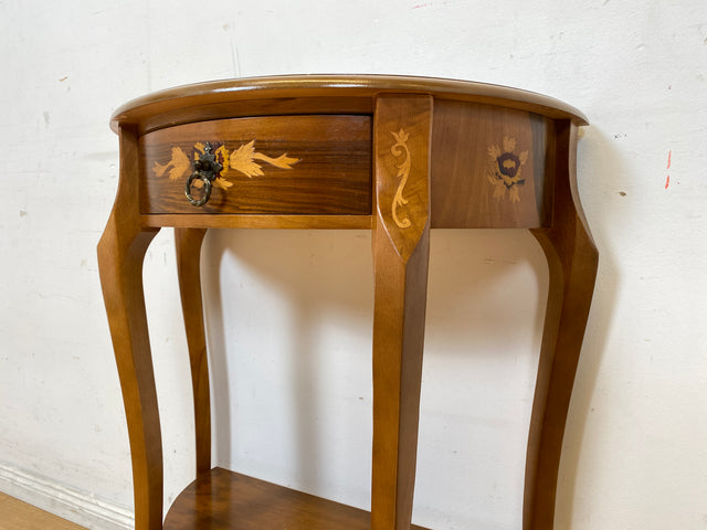 Vornehmer und sehr gut erhaltener Stilmöbel Konsolentisch mit Schublade und feinen Intarsien I Konsole Beistelltisch Ablage Kommode Garderobe Flurgarderobe Barock Vintage I