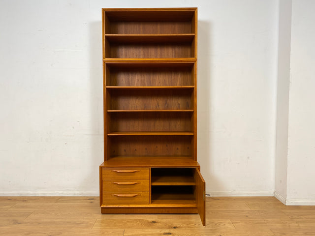 WMK I Hochwertiger Vintage Bücherschrank von Strobeck in skandinavischem Still mit Schubladen I Teakholz I Bücherregal Regal Holzregal Danish Design Mid-Century Vintage Teak I