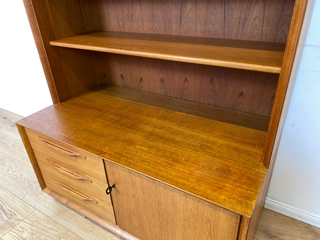 WMK I Hochwertiger Vintage Bücherschrank von Strobeck in skandinavischem Still mit Schubladen I Teakholz I Bücherregal Regal Holzregal Danish Design Mid-Century Vintage Teak I