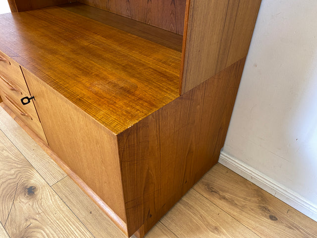 WMK I Hochwertiger Vintage Bücherschrank von Strobeck in skandinavischem Still mit Schubladen I Teakholz I Bücherregal Regal Holzregal Danish Design Mid-Century Vintage Teak I