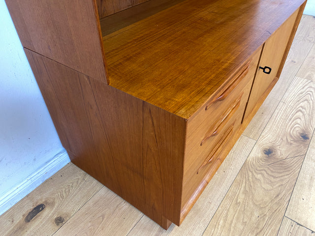 WMK I Hochwertiger Vintage Bücherschrank von Strobeck in skandinavischem Still mit Schubladen I Teakholz I Bücherregal Regal Holzregal Danish Design Mid-Century Vintage Teak I