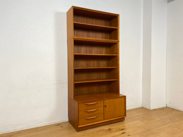 WMK I Hochwertiger Vintage Bücherschrank von Strobeck in skandinavischem Still mit Schubladen I Teakholz I Bücherregal Regal Holzregal Danish Design Mid-Century Vintage Teak I