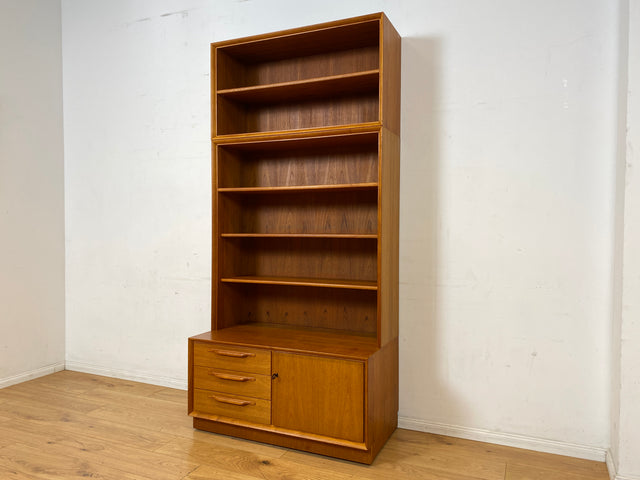 WMK I Hochwertiger Vintage Bücherschrank von Strobeck in skandinavischem Still mit Schubladen I Teakholz I Bücherregal Regal Holzregal Danish Design Mid-Century Vintage Teak I