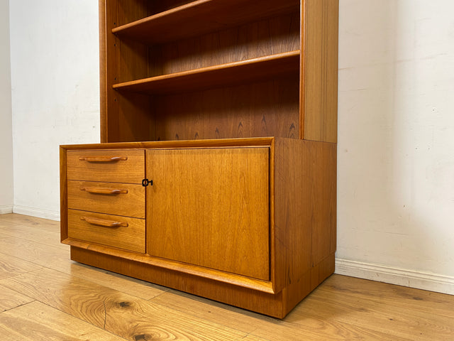 WMK I Hochwertiger Vintage Bücherschrank von Strobeck in skandinavischem Still mit Schubladen I Teakholz I Bücherregal Regal Holzregal Danish Design Mid-Century Vintage Teak I