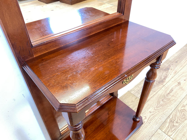 Sehr elegante Vintage Flurgarderobe im antikem Stil mit Spiegel, Ablage, Schublade und Kleiderhaken aus Messing I Garderobe Wandgarderobe Flurkommode Spiegelkommode I