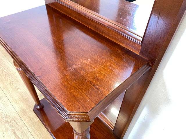 Sehr elegante Vintage Flurgarderobe im antikem Stil mit Spiegel, Ablage, Schublade und Kleiderhaken aus Messing I Garderobe Wandgarderobe Flurkommode Spiegelkommode I