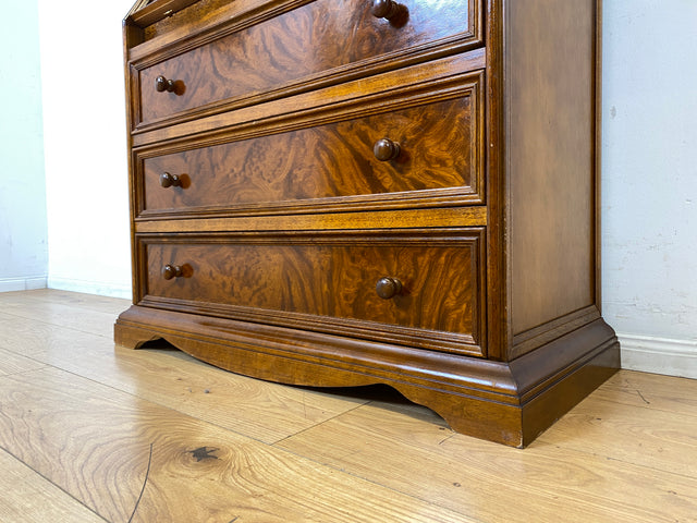 Formschöner und gut erhaltener Vintage Schreibschrank mit stabiler Schreibklappe und vielen Schubladen I Sekretär Schreibtisch Schreibkommode Bücherschrank Kommode Highboard I