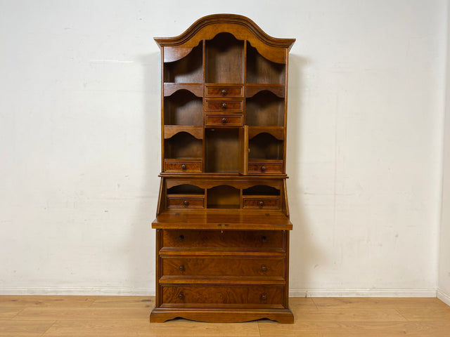 Formschöner und gut erhaltener Vintage Schreibschrank mit stabiler Schreibklappe und vielen Schubladen I Sekretär Schreibtisch Schreibkommode Bücherschrank Kommode Highboard I