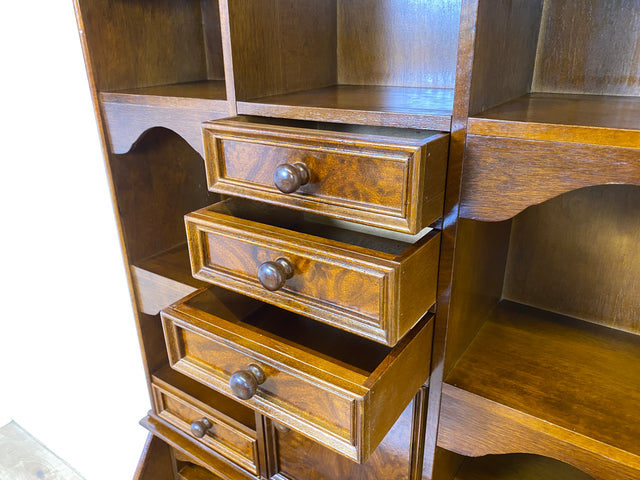 Formschöner und gut erhaltener Vintage Schreibschrank mit stabiler Schreibklappe und vielen Schubladen I Sekretär Schreibtisch Schreibkommode Bücherschrank Kommode Highboard I