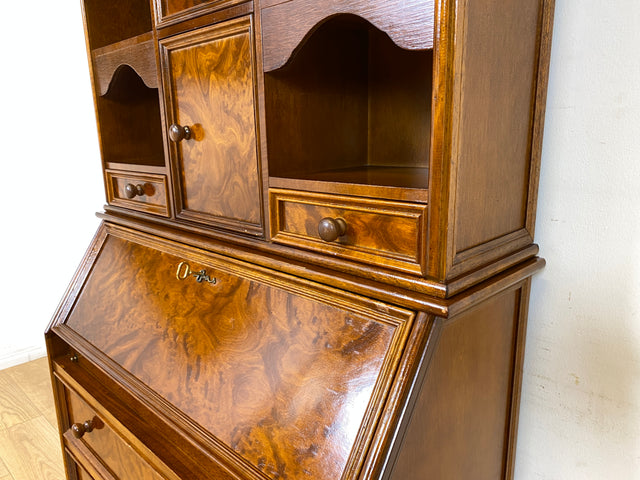Formschöner und gut erhaltener Vintage Schreibschrank mit stabiler Schreibklappe und vielen Schubladen I Sekretär Schreibtisch Schreibkommode Bücherschrank Kommode Highboard I