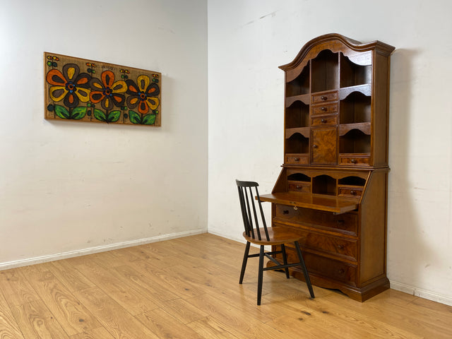 Formschöner und gut erhaltener Vintage Schreibschrank mit stabiler Schreibklappe und vielen Schubladen I Sekretär Schreibtisch Schreibkommode Bücherschrank Kommode Highboard I