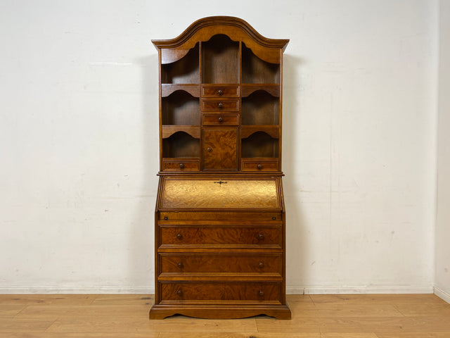 Formschöner und gut erhaltener Vintage Schreibschrank mit stabiler Schreibklappe und vielen Schubladen I Sekretär Schreibtisch Schreibkommode Bücherschrank Kommode Highboard I