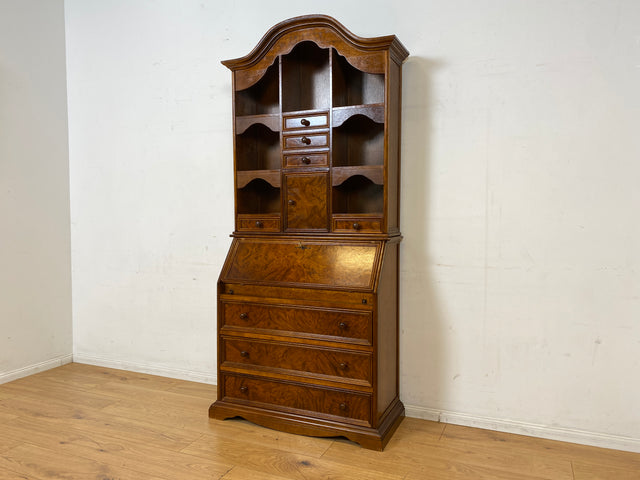Formschöner und gut erhaltener Vintage Schreibschrank mit stabiler Schreibklappe und vielen Schubladen I Sekretär Schreibtisch Schreibkommode Bücherschrank Kommode Highboard I