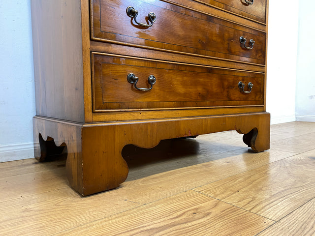 Hübscher Vintage Sekretär in englischem Stil mit stabiler Schreibklappe und Lederschreibunterlage I Schreibkommode Schreibschrank Schreibtisch Kommode Schubladenkommode Regency