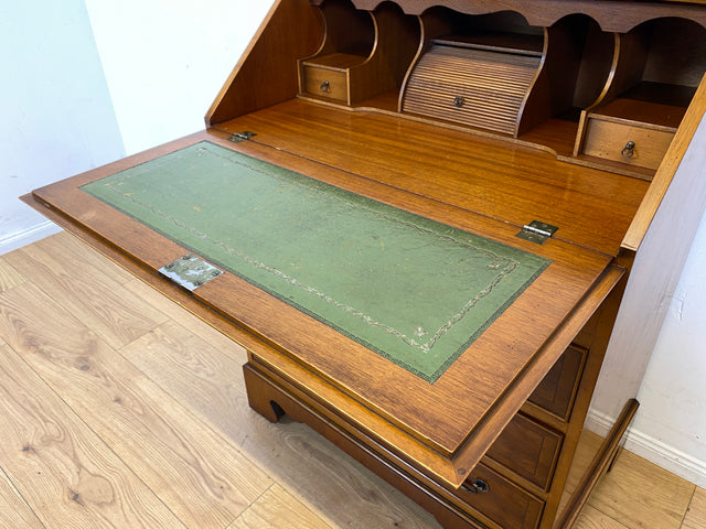 Hübscher Vintage Sekretär in englischem Stil mit stabiler Schreibklappe und Lederschreibunterlage I Schreibkommode Schreibschrank Schreibtisch Kommode Schubladenkommode Regency