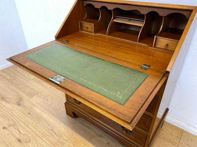 Hübscher Vintage Sekretär in englischem Stil mit stabiler Schreibklappe und Lederschreibunterlage I Schreibkommode Schreibschrank Schreibtisch Kommode Schubladenkommode Regency
