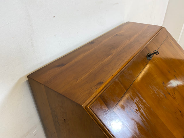 Hübscher Vintage Sekretär in englischem Stil mit stabiler Schreibklappe und Lederschreibunterlage I Schreibkommode Schreibschrank Schreibtisch Kommode Schubladenkommode Regency