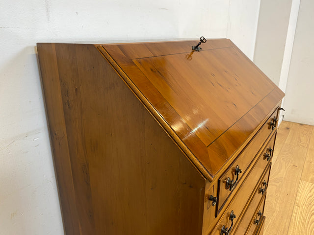 Hübscher Vintage Sekretär in englischem Stil mit stabiler Schreibklappe und Lederschreibunterlage I Schreibkommode Schreibschrank Schreibtisch Kommode Schubladenkommode Regency