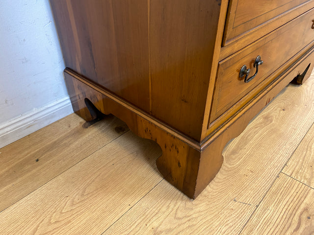 Hübscher Vintage Sekretär in englischem Stil mit stabiler Schreibklappe und Lederschreibunterlage I Schreibkommode Schreibschrank Schreibtisch Kommode Schubladenkommode Regency