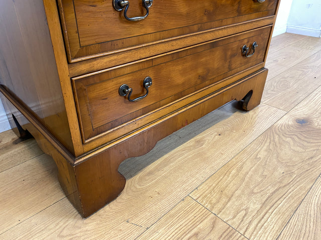 Hübscher Vintage Sekretär in englischem Stil mit stabiler Schreibklappe und Lederschreibunterlage I Schreibkommode Schreibschrank Schreibtisch Kommode Schubladenkommode Regency