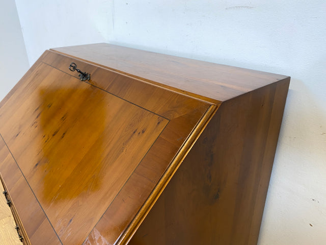 Hübscher Vintage Sekretär in englischem Stil mit stabiler Schreibklappe und Lederschreibunterlage I Schreibkommode Schreibschrank Schreibtisch Kommode Schubladenkommode Regency