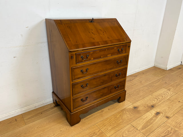 Hübscher Vintage Sekretär in englischem Stil mit stabiler Schreibklappe und Lederschreibunterlage I Schreibkommode Schreibschrank Schreibtisch Kommode Schubladenkommode Regency