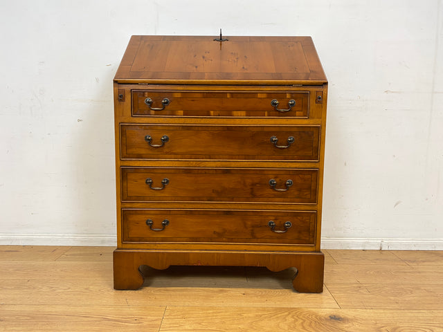 Hübscher Vintage Sekretär in englischem Stil mit stabiler Schreibklappe und Lederschreibunterlage I Schreibkommode Schreibschrank Schreibtisch Kommode Schubladenkommode Regency