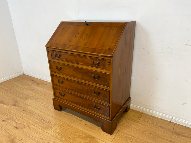 Hübscher Vintage Sekretär in englischem Stil mit stabiler Schreibklappe und Lederschreibunterlage I Schreibkommode Schreibschrank Schreibtisch Kommode Schubladenkommode Regency