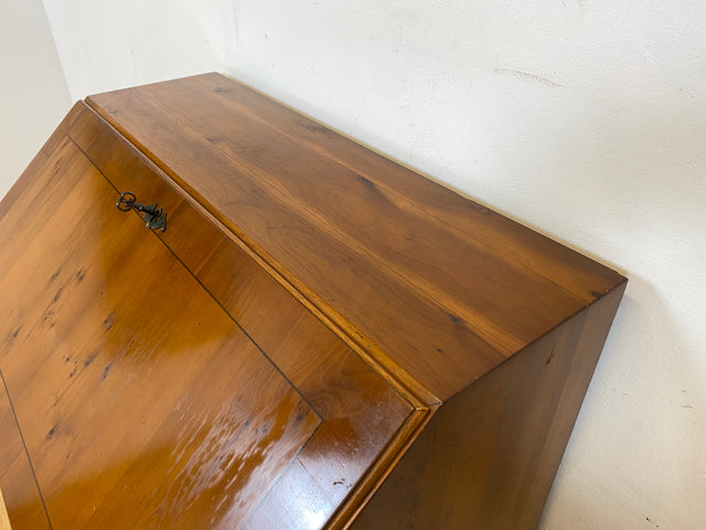 Hübscher Vintage Sekretär in englischem Stil mit stabiler Schreibklappe und Lederschreibunterlage I Schreibkommode Schreibschrank Schreibtisch Kommode Schubladenkommode Regency